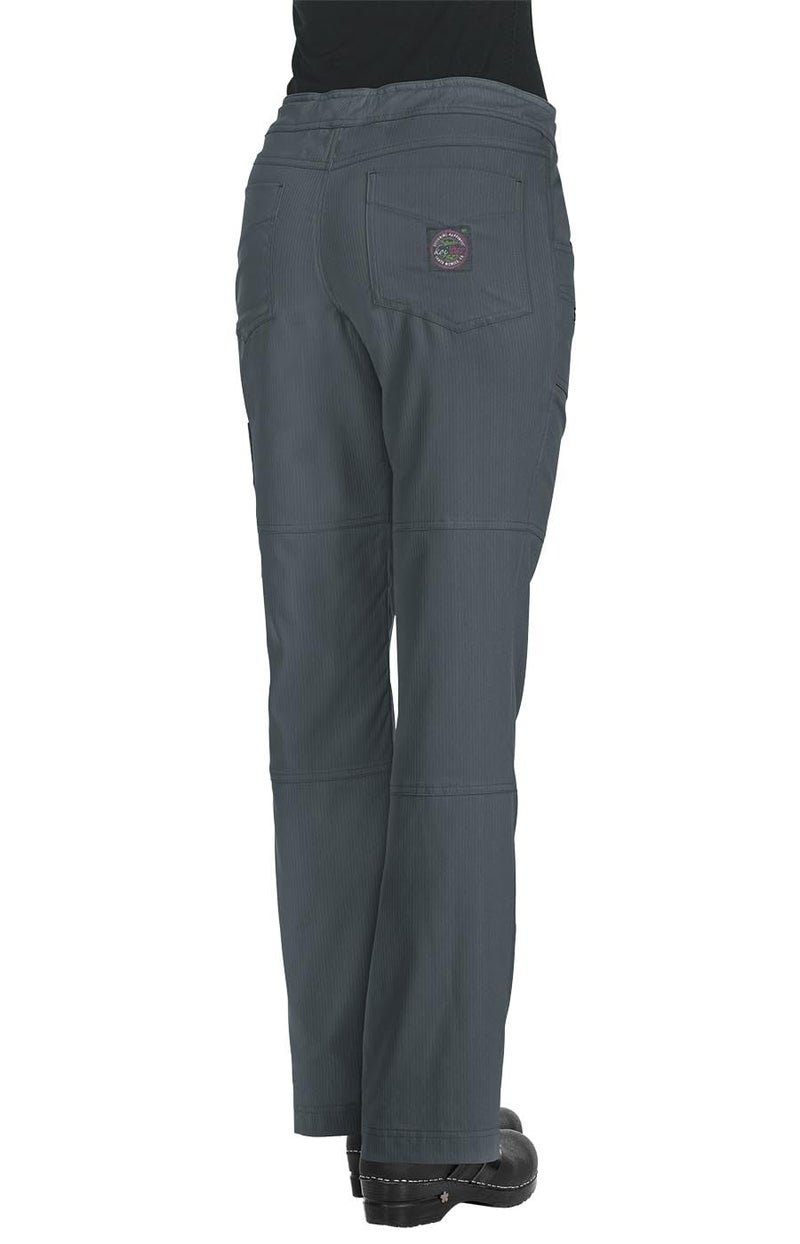 KOI Lite Peace Women's 6-Pocket Stretch Scrub Pants Charcoal Small - Image 2